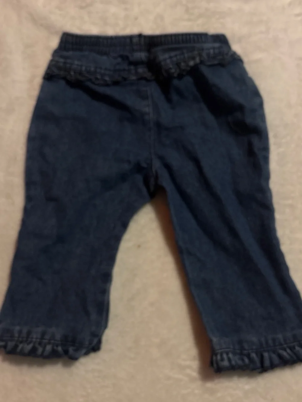 Toddler Dark Blue Denim Jeggings with Floral Embroidery